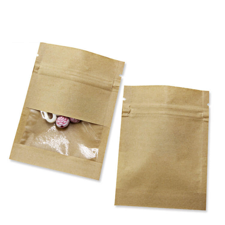 China Personalized 3 side sealed Kraft paper packaging bags for chips