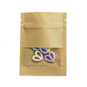 Personalized 3 side sealed Kraft paper packaging bags for chips