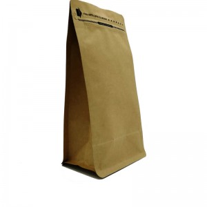 100% Eco-friendly Material Certified PLA Compostable kraft Paper Bag with zipper for coffee and tea leaves