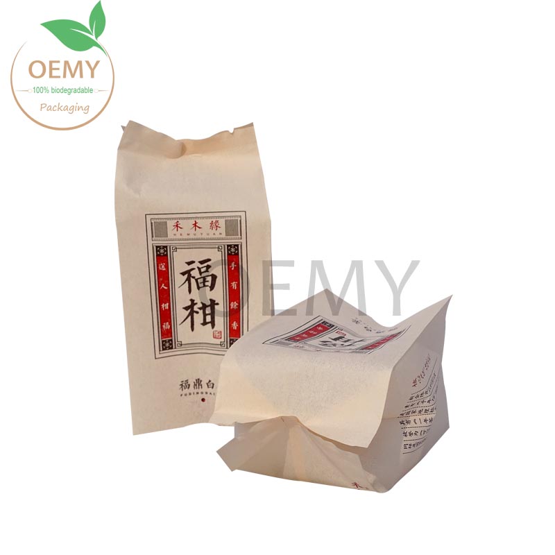 China supplier of back-sealed eco bag compostable packaging bags for tea leaves. Featured Image