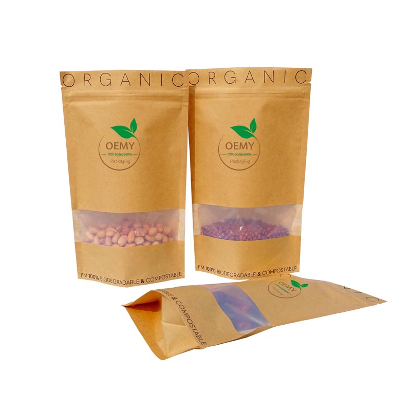 China packaging supplier of biodegradable PLA stand up packaging kraft paper bags Featured Image