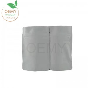Stand up pouch with child resistant zipper, that made of fully biodegradable packaging bags.