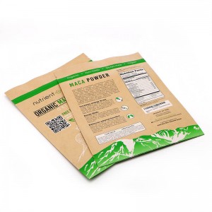 Biodegradable Brown craft paper dried fruit packing bags with recycle zipper