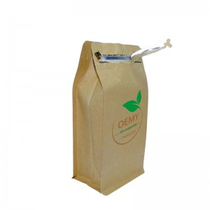 China supplier of square bottom packaging with compostable zipper and air valve