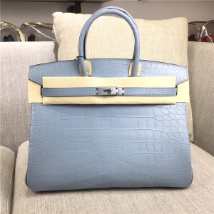 High Quality Famous Brand Grey Alligator Skin Ladies Handbags