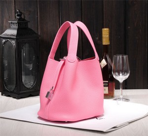 High Quality Purple Handbags For Women Mini Bucket Bag With Silk Scarf