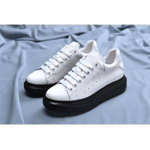 Women White Platform Casual Sneakers With Black Outsole