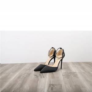 Drop-ship In Store Women Black Satin Silk Lace-up Sandals Pumps