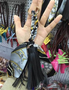 Bag Hanging Aceesory Pink Leather Tassel Bag Accessory Factory