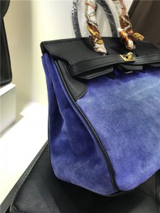30cm 35cm Purple Suede Women Office Lady Handbag