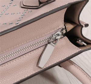 OEM Made Calfskin Bags Handbags Girls Leather Bag Light Pink