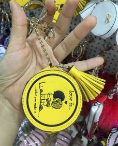 Yellow Leather Tassel Handging For Bag Accessories