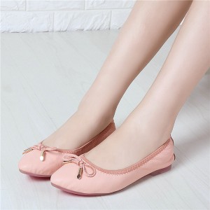 Famous Brand Designer Shoe Ladies Comfortable Pink Transparent Sole Shoes With Bow