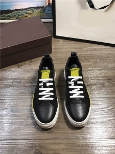 Newest Italian Sneakers White Cowhide Leather Sport Shoes With Black Shoes Lace
