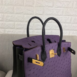 High Quality Fashion Pink Ostrich Leather Tote Bags 30cm 35cm