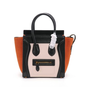 Famous Brand Goatskin Smiley Bag Wings Bag Mix-Color Leather Bag