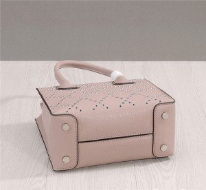 OEM Made Calfskin Bags Handbags Girls Leather Bag Light Pink