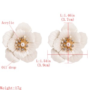 Wholesale Europe And The United States Brand Women Acrylic Oil Drop Flower Earrings