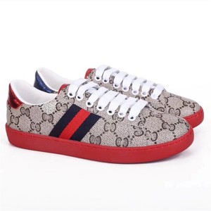 High-Grade Printed PVC Fabric Sneakers Red Outsole Shoes