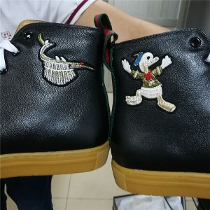 Ankle Lace Up Sheepskin Lining Embroidery Sneakers