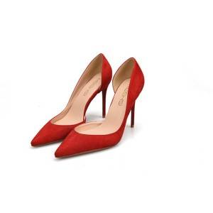 Red Suede Sexy Heeled Evening Dress Pumps