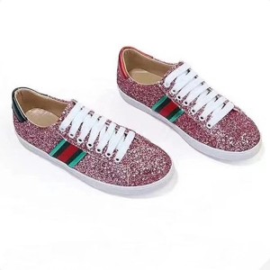 Pink Sequins Sneakers For Both Women And Men