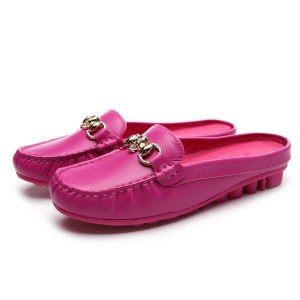 OEM High End Quality Ladies Slip-On Loafers Pink Half Slippers Loafers