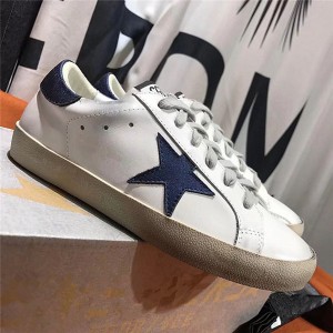 White Cowhide Custom Logo Dirty Sneakers For Women And Men