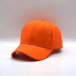 blank 6 panel orange and red baseball cap for promotion