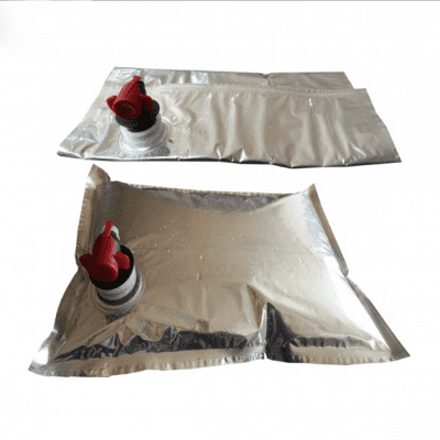 custom printed aluminum foil liquid juice red wine pouches with tap valve