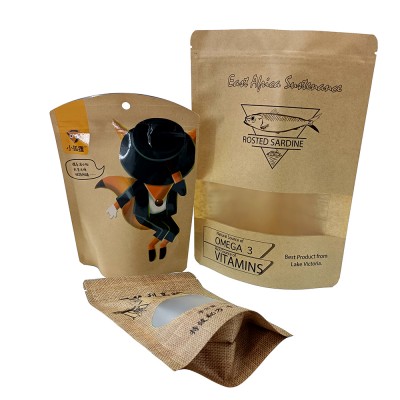 Custom Stand up Pouch Spout Pouch Flat Bottom Bag with Zipper Kraft Paper Bag Seal Packaging Bag for Tea Coffee Nuts Snacks Food Digital Products Cosmetics