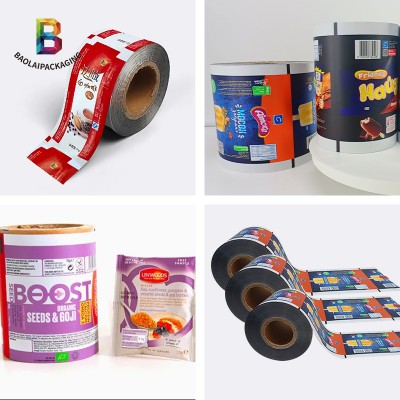 High Quality PE PET Laminated Film Customized Plastic Film Roll Candy Potato Chips Packaging Film Roll For Food Packaging