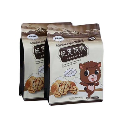 Flat bottom packaging Snack bag with zipper Compostable packaging bag