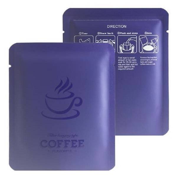 Wholesale Matte Navy 10X12.5cm Drip Coffee Sachat Heat Sealable Hanging Ear Filter Coffee Outer Pouch Open Top Package Bags with Tear Notch in Stock Featured Image