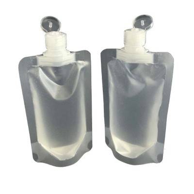 Custom reusable sanitising gel pouch alcohol 50ml spout pouches with flip nozzle  custom logo clear doypack