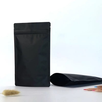 Matte Black Dried Food Aluminum Foil Stand up Bags Zip Lock Doypack
