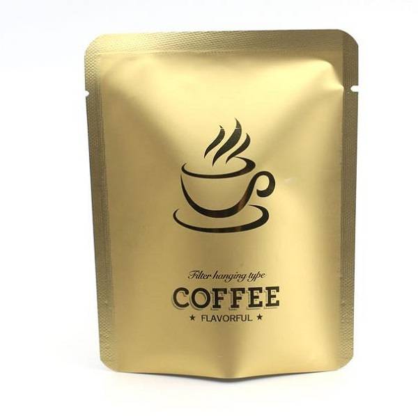 Matt Gold Glossy Mini Drip Coffee Pouch Package Sachet for Packing Hanging Ear Filter Coffee Power 10g 10X12.5 Size Featured Image