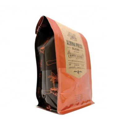 1 kg side gusset plastic laminated materials coffee bean packing bag with air valve and tin tie