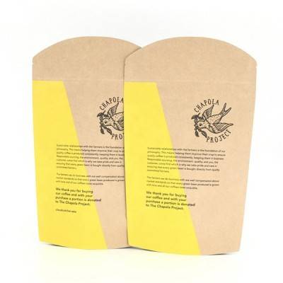 Eco-friendly brown Kraft paper bags doy pack standing pouch for food