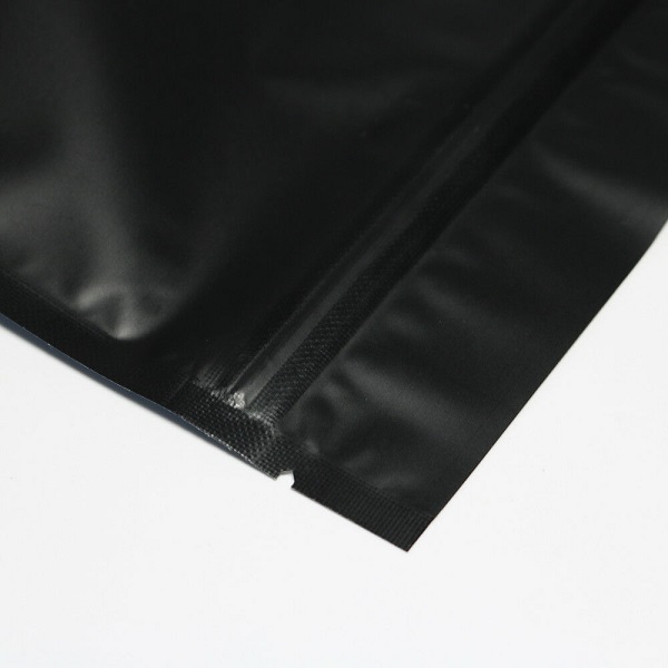 Matte Black Metallized Stand Up Zipper Pouch Bags 5 1/8 x 3 1/8 x 8 1/8  100 pack ZBGM3MB