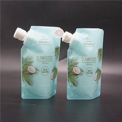 Custom print liquid shampoo packaging bag  spout pouch  chemical pouch doypack.