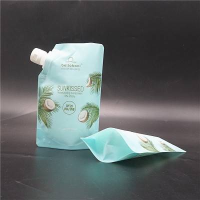 Custom print liquid shampoo packaging bag  spout pouch  chemical pouch doypack.