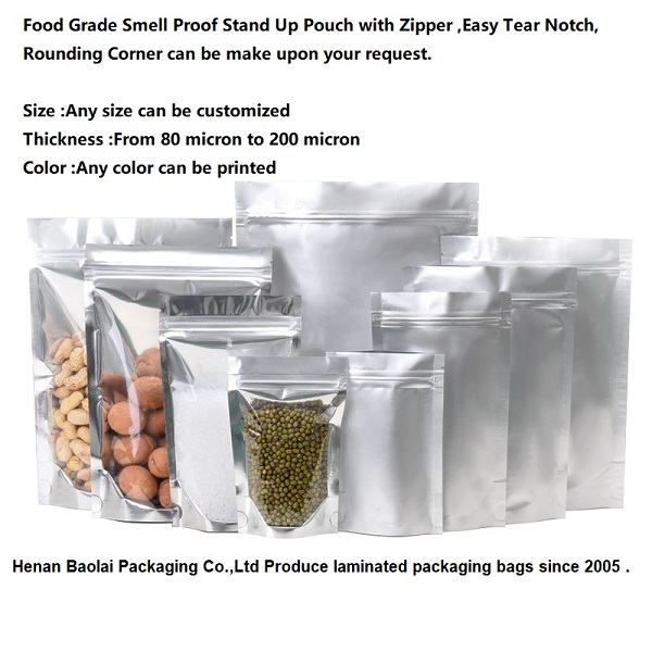 Sliver Aluminum Foil Bag Zip Lock Bag Food Packaging Moisture-proof Bags  Aluminum Layer More Secure Package Pouches With Zipper | idusem.idu.edu.tr