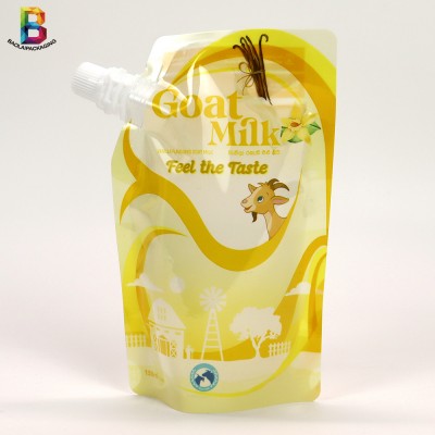 Plastic Packaging Retort Bag 121 Celsius degree stand up pouch with spout milk liquid doypack