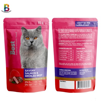 121 Celsius degree doypack Aluminum foil Pet food Retort Packs for cat food bag