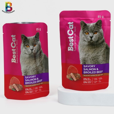 printable stand-up autoclavable retort pouch for a hot-packed wet dog Cat food product Bag