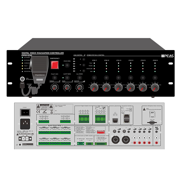 ENVA-6240 240W 6 Zones Voice Evacuation System Host