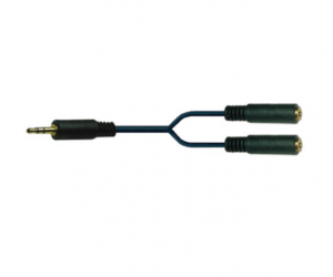 PH7-1007 3.5MM STEREO PLUG TO 2X3.5MM STEREO JACK Y TYPE CABLE