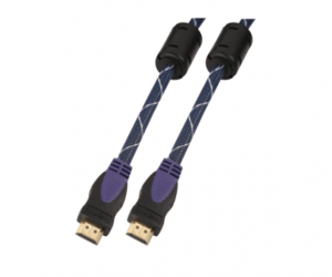 PH7-4015 HDMI A MALE TO  HDMI A MALE WITH  FERRITE DOUBLE  COLOUR MOULDED  NILON BRAID  CABLE
