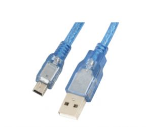 PH7-5136 CLEAR COLOUR USB CABLE A MALE TO MINI B 4PIN MALE